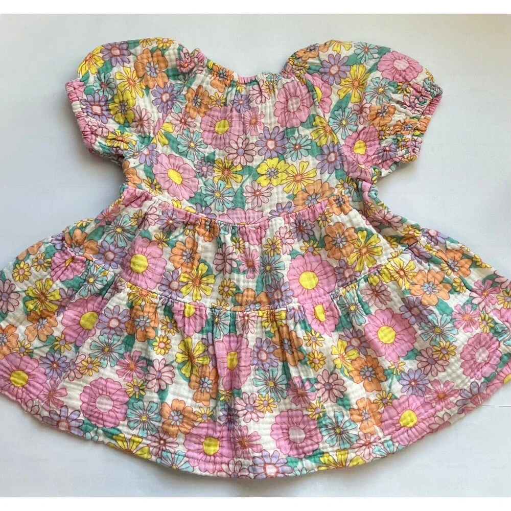 Wonder Nation Floral Baby Dress – Size 12 Months